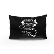 Load image into Gallery viewer, Amazing Grace throw pillow. Black color
