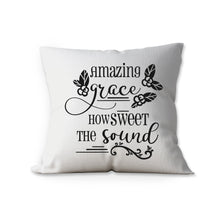 Load image into Gallery viewer, Amazing Grace throw pillow. White color
