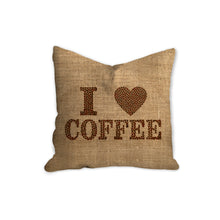 Load image into Gallery viewer, I love coffee throw pillow
