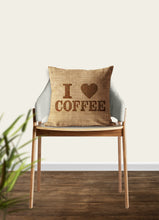 Load image into Gallery viewer, I love coffee throw pillow
