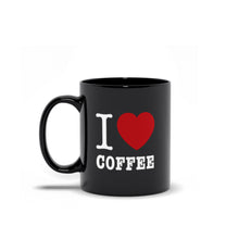 Load image into Gallery viewer, I Heart Coffee Black Mug
