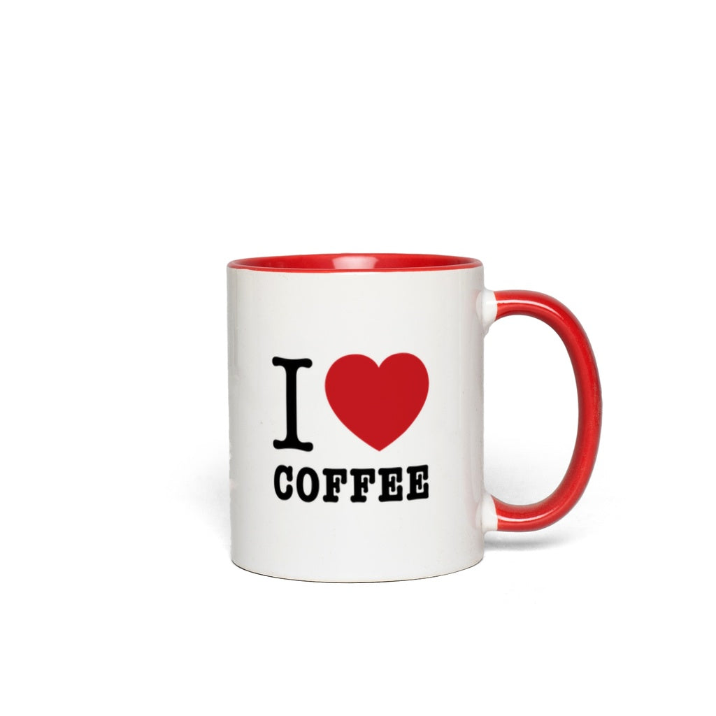 I heart coffee accent mug