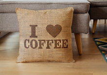 Load image into Gallery viewer, I love coffee throw pillow
